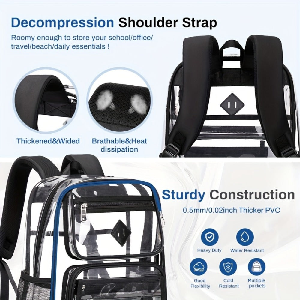 Backpack for Women – PVC, Clear, Transparent, Large Capacity – detail view 11
