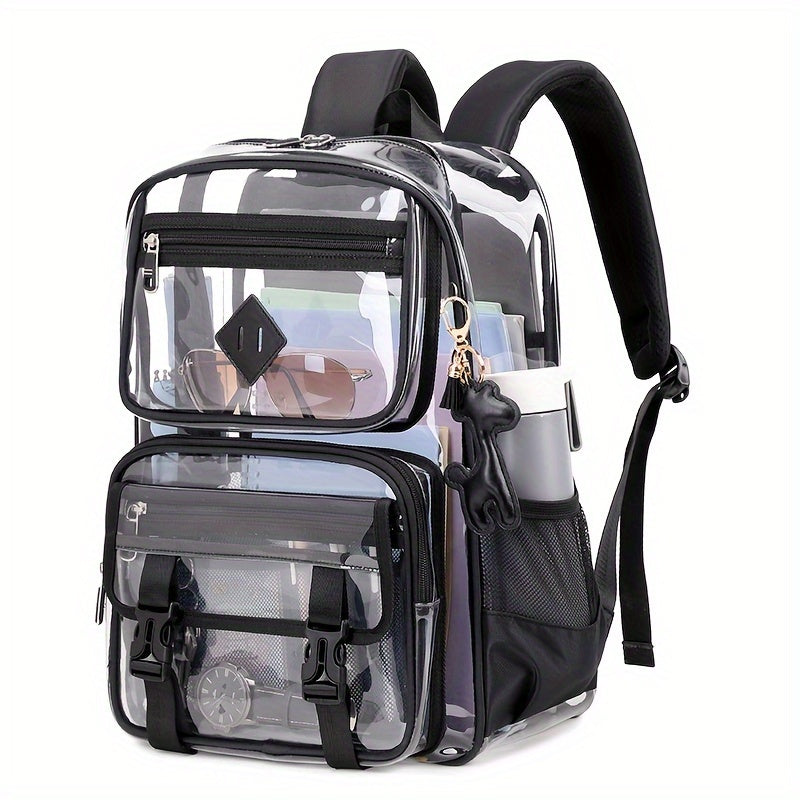Backpack for Women – PVC, Clear, Transparent, Multi-Pocket – front view - product view 17