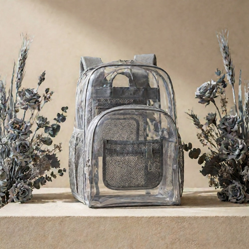 Backpack for Women – PVC, Clear, Transparent, for Travel & Work – detail view 12
