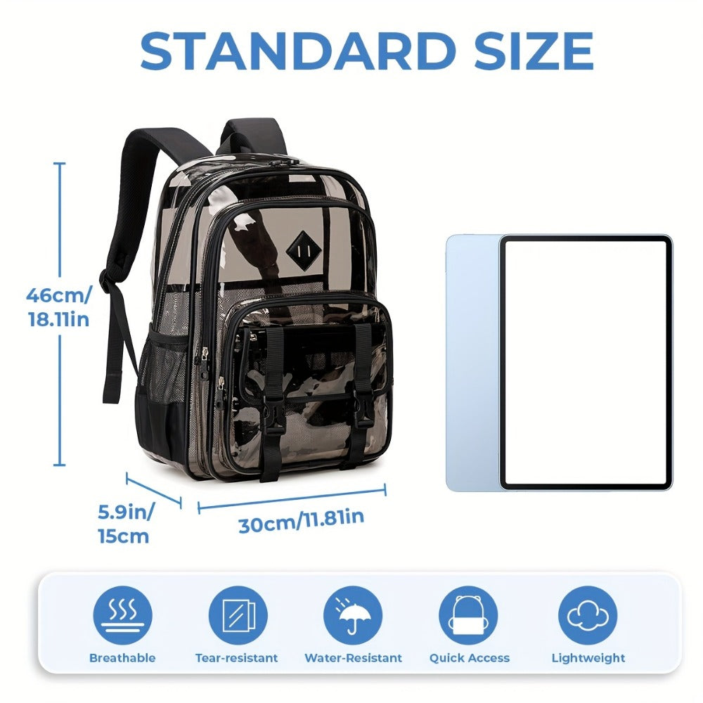 Backpack for Women – PVC, Transparent, Large Capacity, Clear – detail view 4