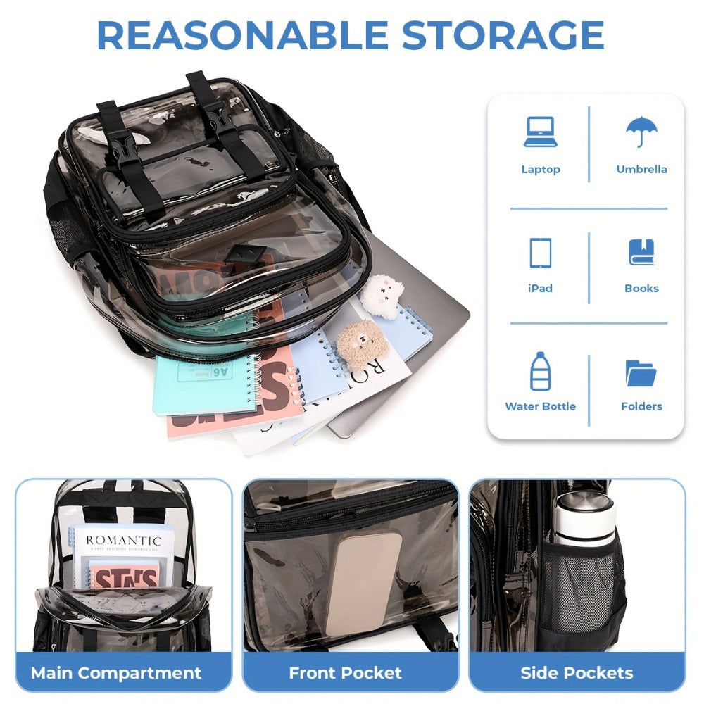 Backpack for Women – PVC, Transparent, Large Capacity, Clear – detail view 10