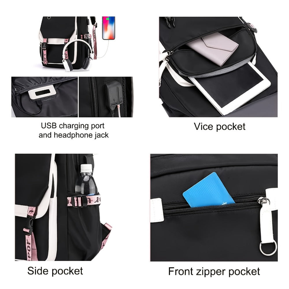 Backpack for Women – for Travel & School, Kawaii Plush Cute Y2k Grunge – detail view 5