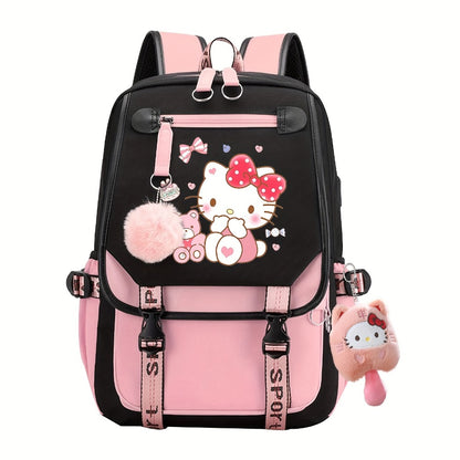 Backpack for Women – for Travel & School, Kawaii Plush Cute Y2k Grunge – front view