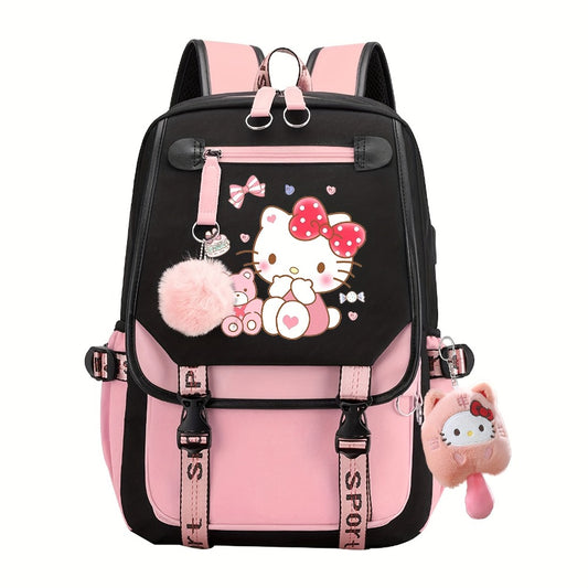 Backpack for Women – for Travel & School, Kawaii Plush Cute Y2k Grunge – front view