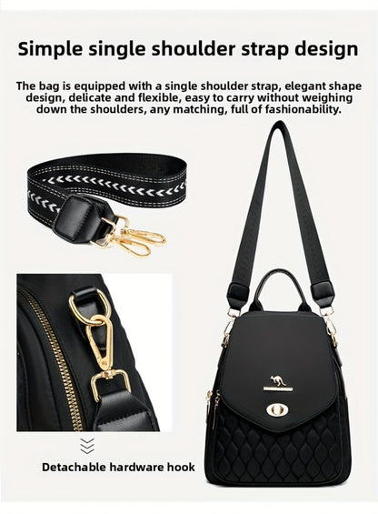 Backpack for Women – for Travel & Work, Fashion Stripe Texture Pattern Golden – detail view 19