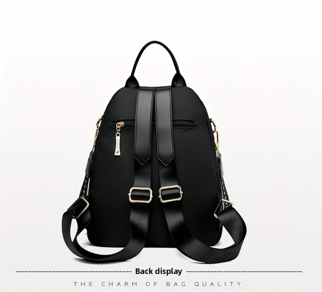 Backpack for Women – for Travel & Work, Fashion Stripe Texture Pattern Golden – detail view 40