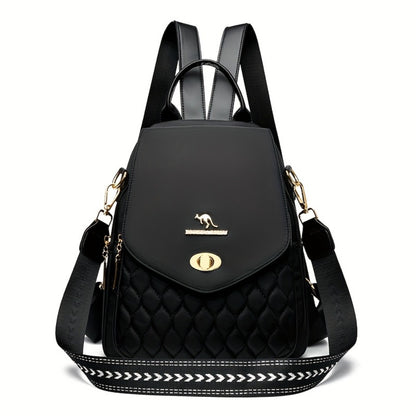 Backpack for Women – for Travel & Work, Fashion Stripe Texture Pattern Golden – detail view 6