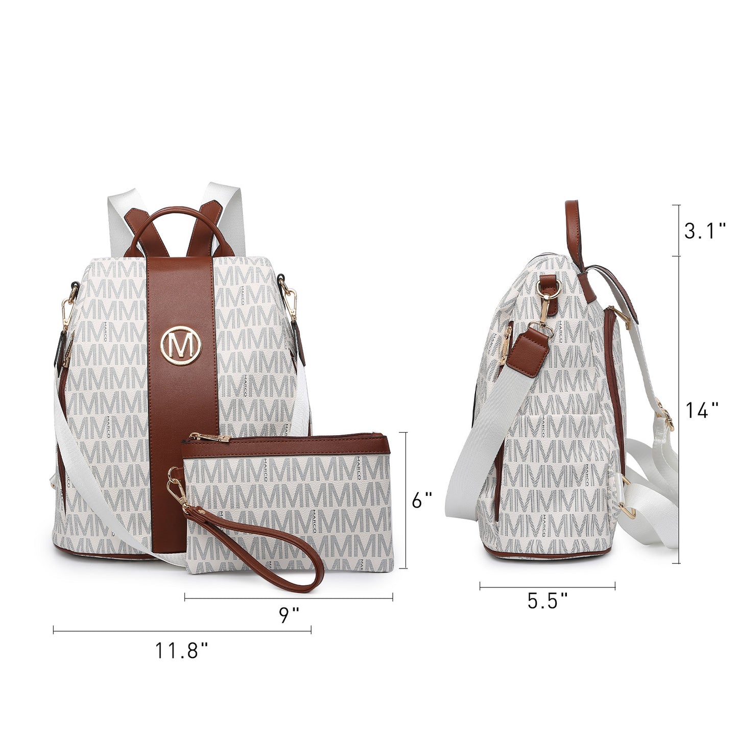 Backpack for Women – Vegan Leather, Anti-Theft, Convertible, Multi-Pocket – detail view 12