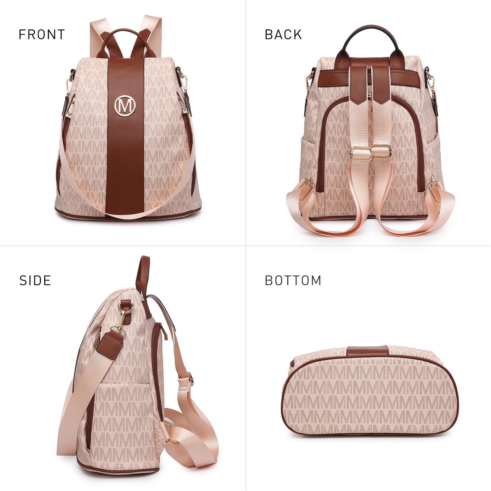 Backpack for Women – Vegan Leather, Anti-Theft, Convertible, Multi-Pocket – detail view 27