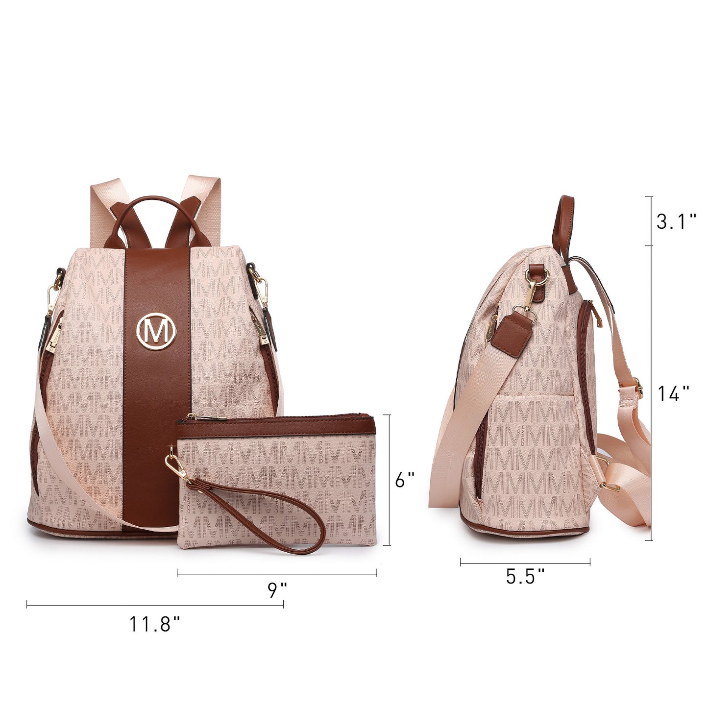 Backpack for Women – Vegan Leather, Anti-Theft, Convertible, Multi-Pocket – detail view 28