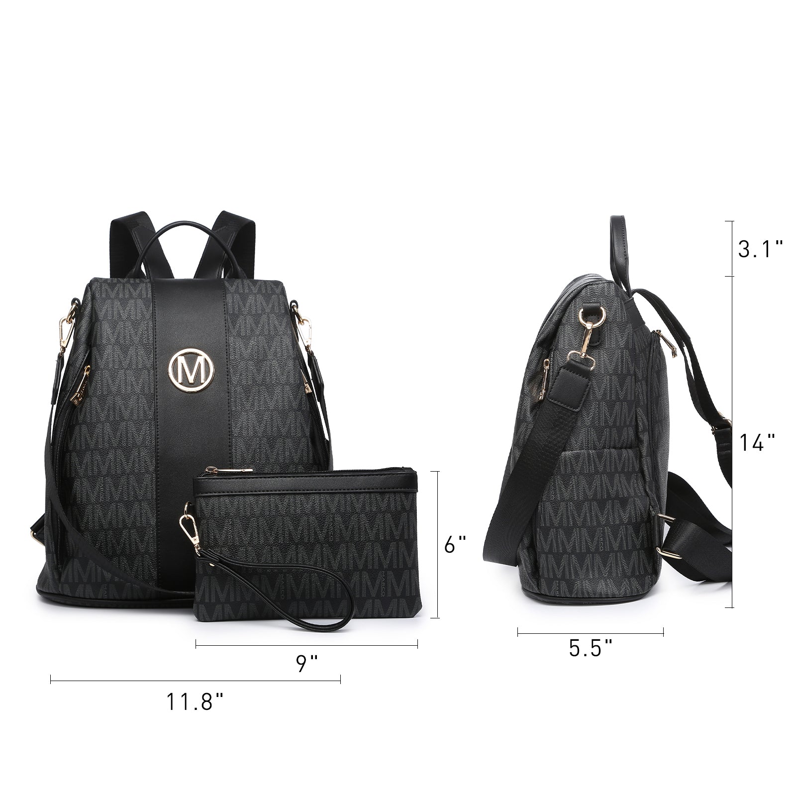Backpack for Women – Vegan Leather, Anti-Theft, Convertible, Multi-Pocket – detail view 35