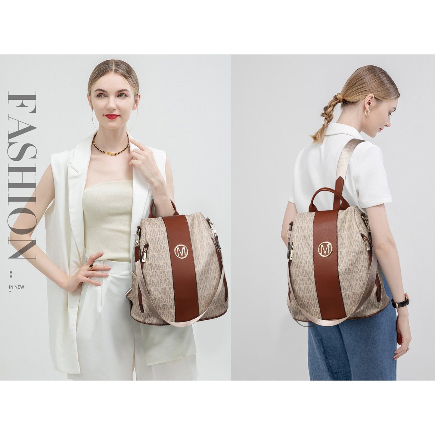Backpack for Women – Vegan Leather, Anti-Theft, Convertible, Multi-Pocket – detail view 38