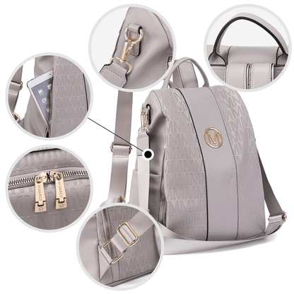Backpack for Women – Vegan Leather, Anti-Theft, Convertible, Multi-Pocket – detail view 48