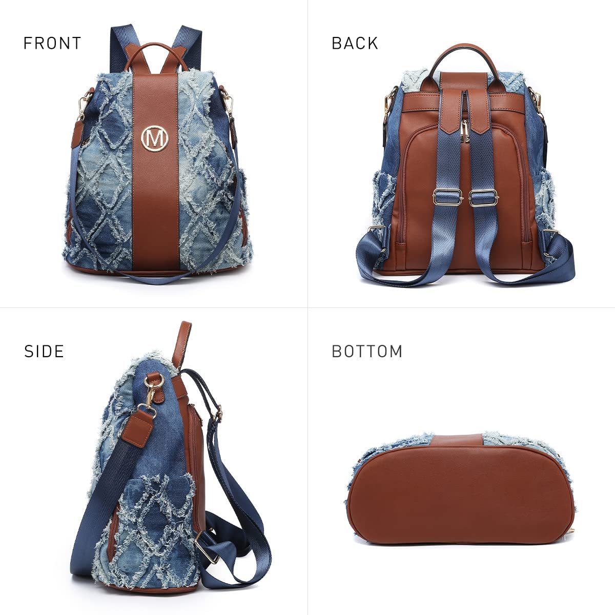 Backpack for Women – Vegan Leather, Anti-Theft, Convertible, Multi-Pocket – detail view 5