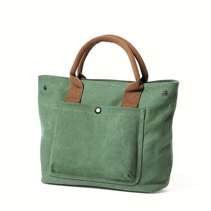 Thickened Handbag; Simple And Leisure Hand-held Bag; Vintage Literary Style Fabric Bag; Bag for Commuting.