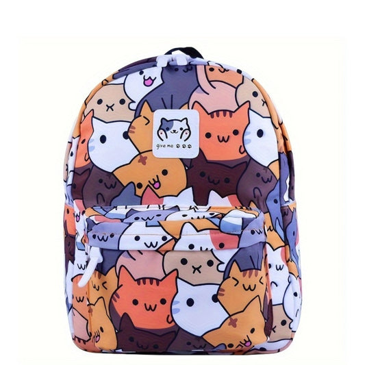 Ideal Present - Educational Backpack - 1pc Adorable Feline Design Rucksack, Trendy Backpack - Computer Bag - Academic Backpacks - Spacious, Honeycomb Air Cushion for Weight Relief, Suitable for Various Situations Like Outings, Shopping, School, Etc