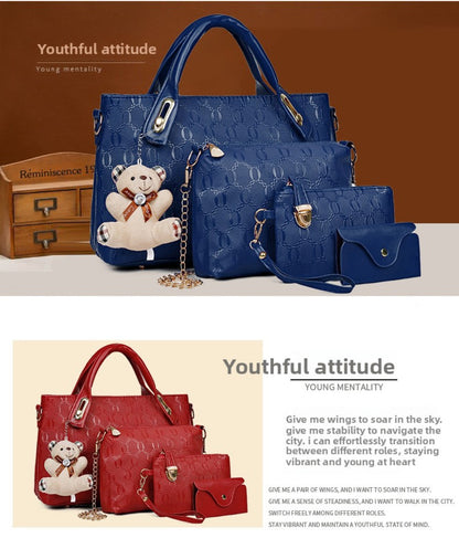 2025 New Trendy Leisure Four-Piece Set for Mothers And, Women'S Single-Shoulder Crossbody Handbag