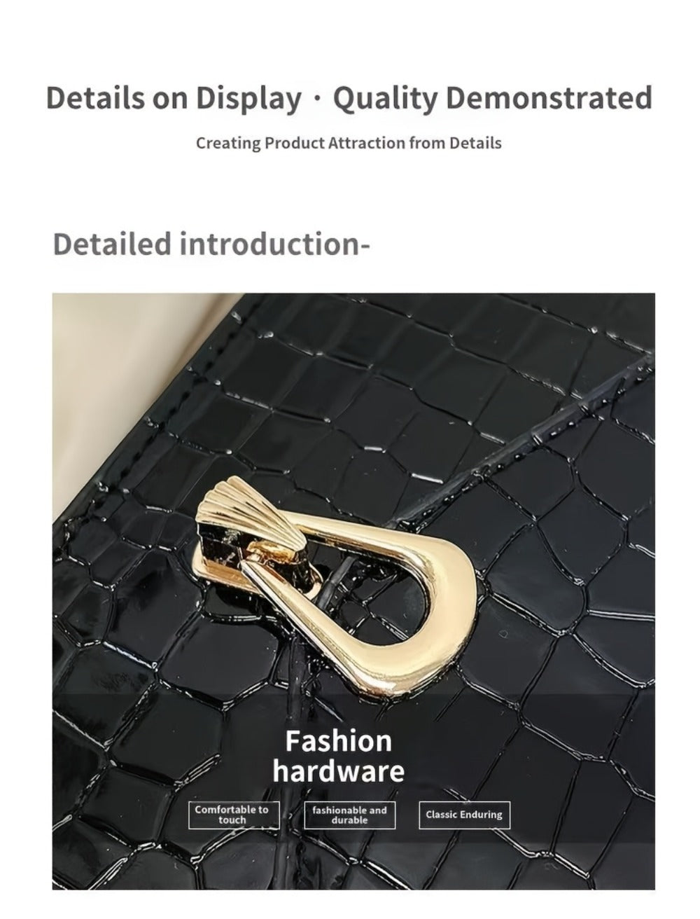Pink Snake Print Crossbody BagFor Women, Stylish Women's Crocodile Pattern Handbag - Black Shoulder Bag With Detachable Strap Golden-Tone Hardware & Chain Strap, Crossbody Bag Purse Christmas Bags For Gifts Christmas Gift Bags
