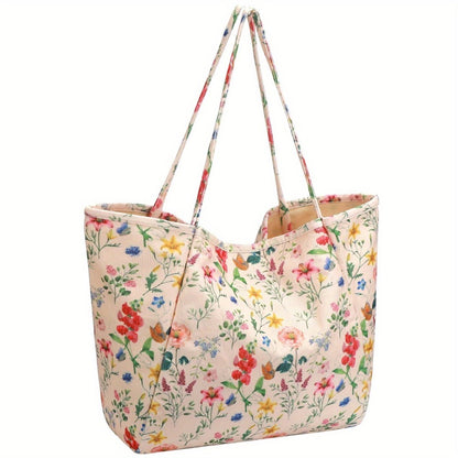 Corduroy Tote Bags for Women Shoulder Cord Purse with Inner Pocket, Large Capacity Tote Purse Reusable Grocery Shoulder Bag