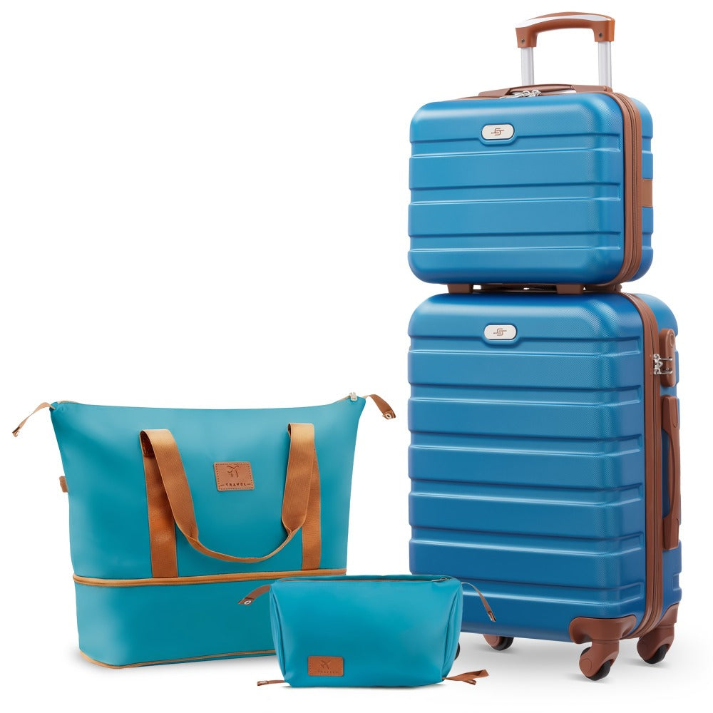 Suitcase Set, Multi-piece Suitcase Set, Abs Material + Safety Combination Lock + Three-section Adjustable Pull Rod +360°, Rich Suitcase Set