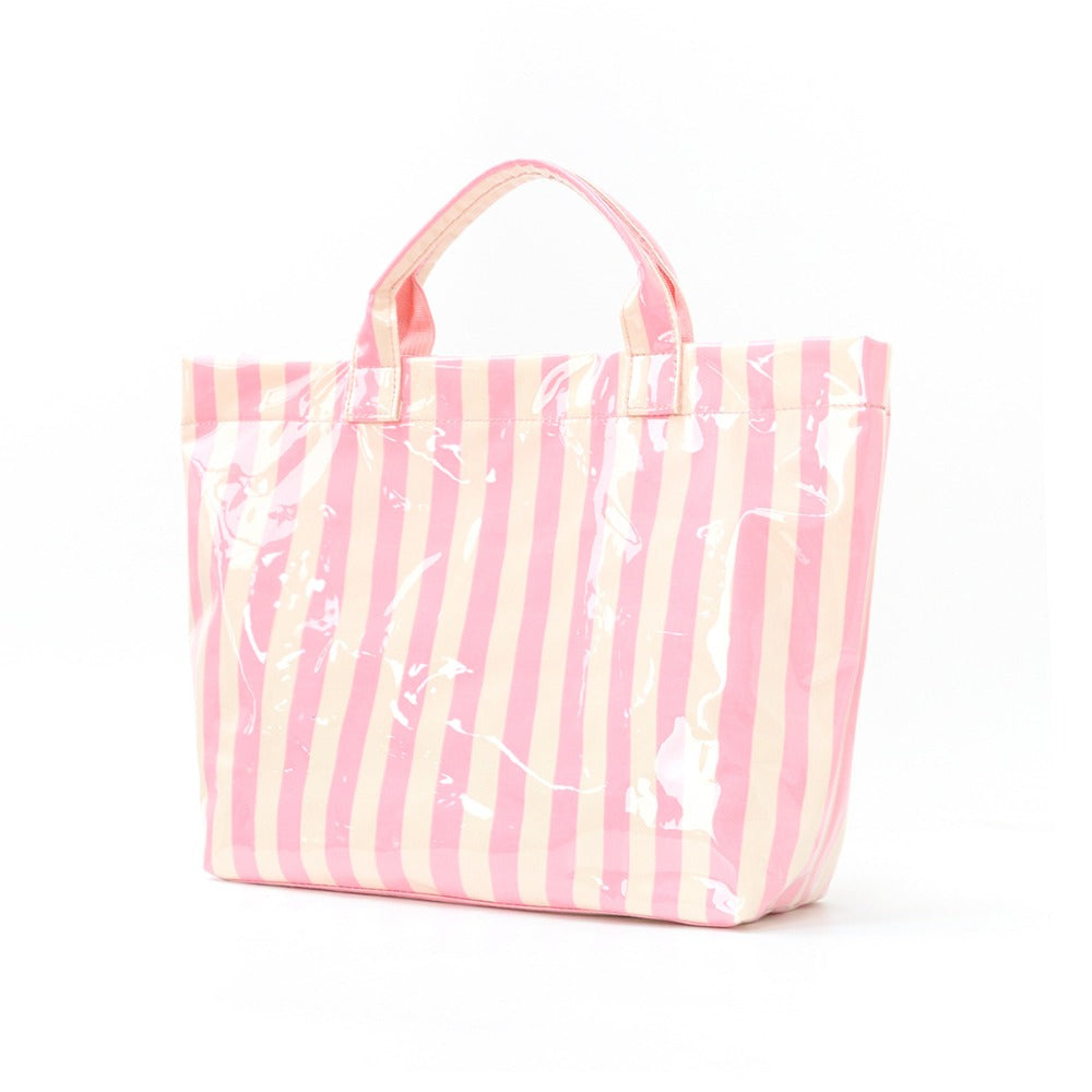 Striped Tote Bag Large Capacity Lightweight Handbag with Vertical and Horizontal Stripes Multi Functional Commuter Travel Bag Suitable for Shopping Fashionable and Casual Handheld Shoulder Bag Zippered Closure