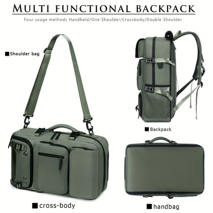 2025 New Style Men'S And Women'S Large Capacity Travel Backpack with Independent Shoe Compartment, Drawstring Closure And Multiple Pockets - Durable Hiking Backpack for Outdoor Commuting, Business Trips, Festivals - Belt Decorations