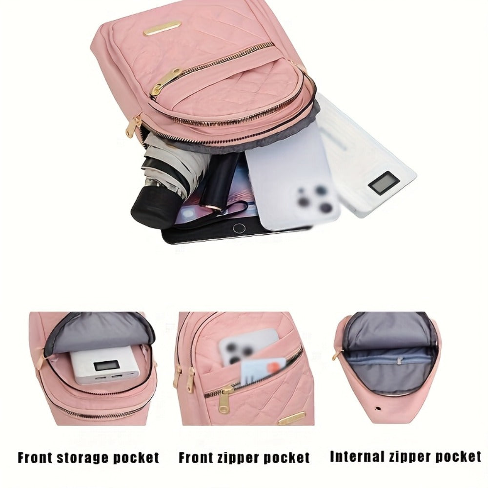 Compact Crossbody Backpack for Women, Made of Nylon, Versatile Bag for Both Men And Women, Ideal for Travel, Sports, Running, And Hiking, Casual Design with Adjustable Shoulder Strap