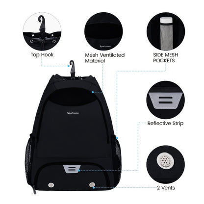 Basketball Backpack Gym Bag Sports Drawstring Bag Lightweight Ventilated Bag Swimming Backpack Beach Backpack for Women Men Backpack for Soccer & Volleyball Football Includes Shoe & Ball & Laptop Compartment