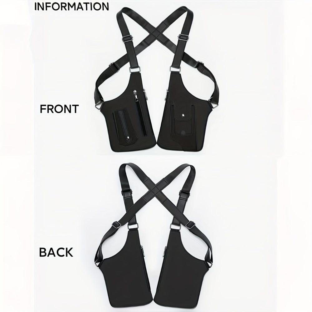 Men'S Retro Shoulder Strap Underarm Shoulder Bag, Multi-Functional Lightweight Backpack, Outdoor Mobile Phone Bag, Outdoor Vest Bag, Multi-Functional Vest Bag, Black Vest Bag, Brown Vest Bag