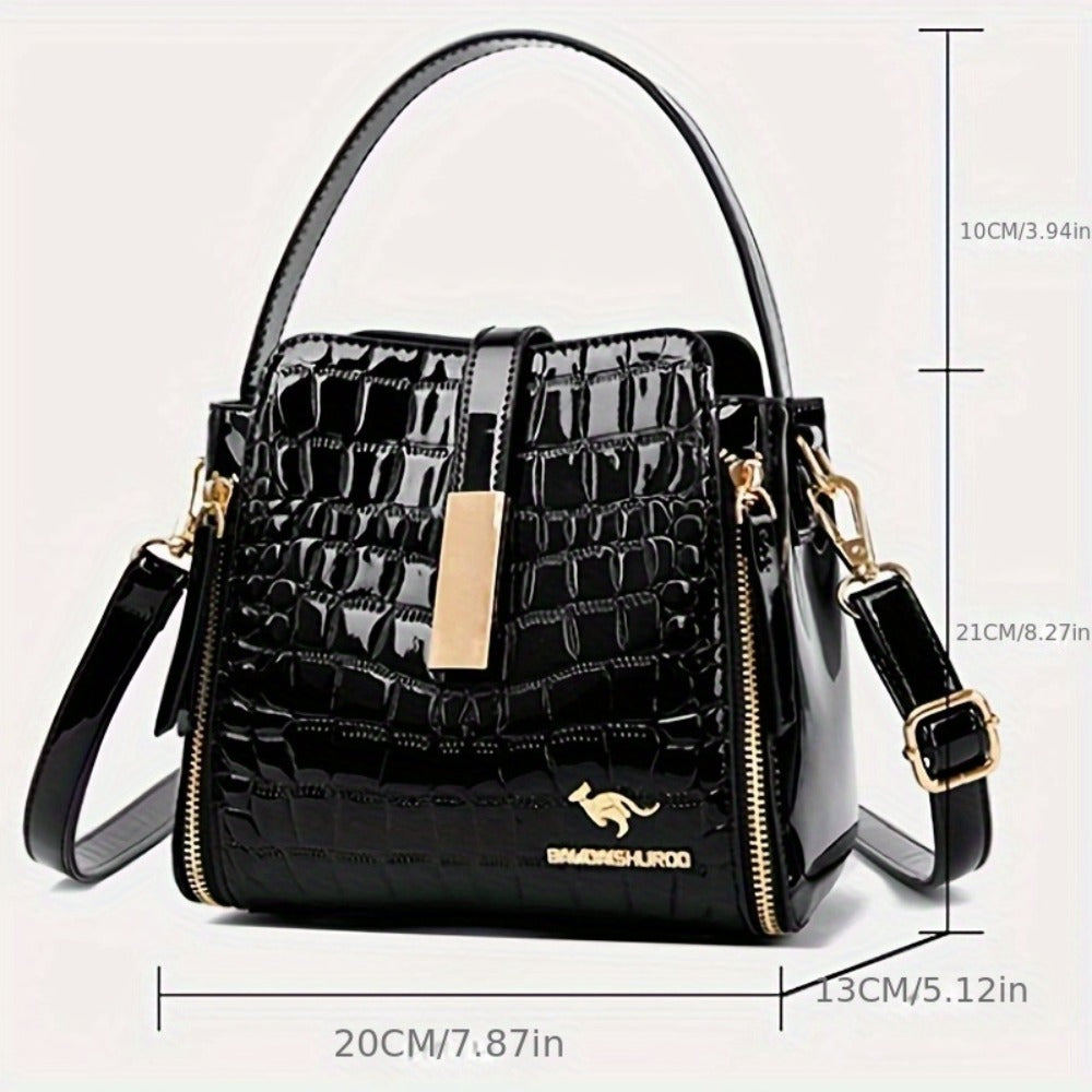 2026 New Style Bucket Bags for Women - High-End 2026 New Crocodile Pattern Bags for Middle-Aged And Elderly Women, Shoulder Crossbody Bags, Handheld Mom Bags, Women's Wallets, Multi-Functional Shoulder Bags