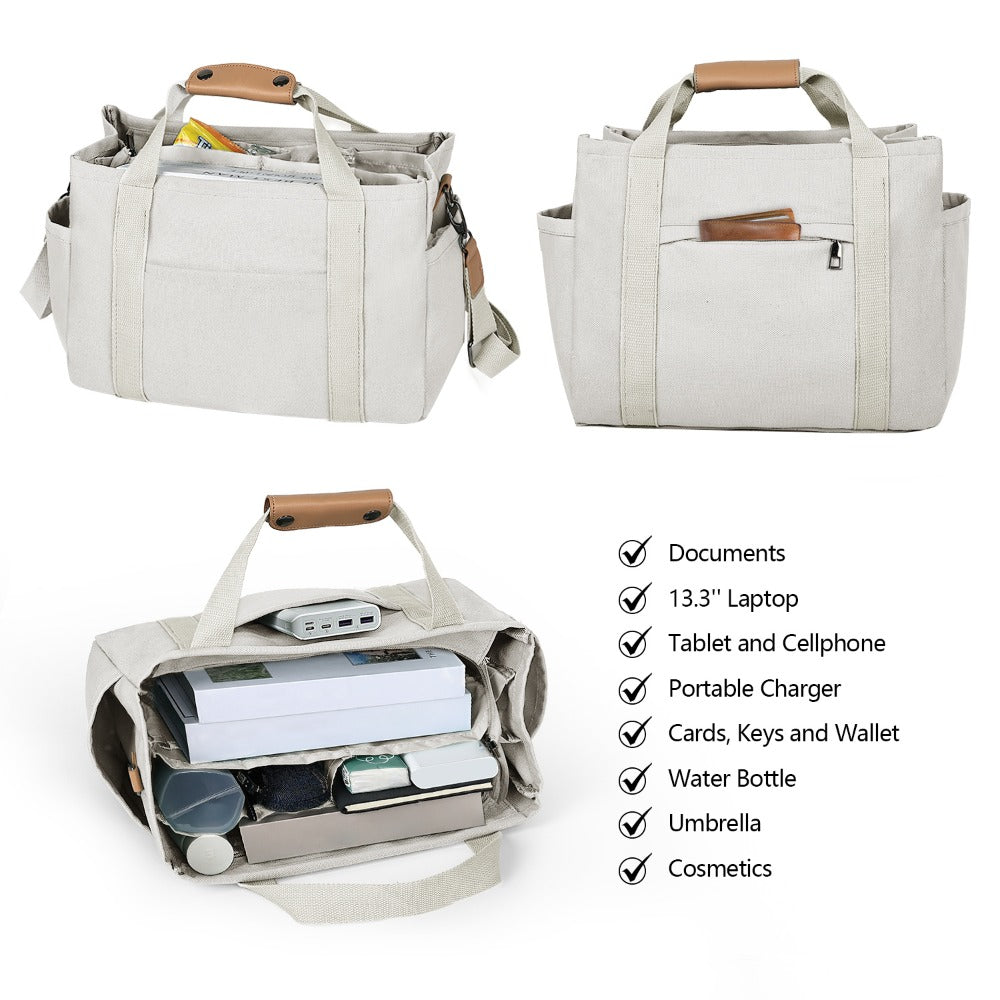 2PCS Sets Canva tote bag with Makeup Bags for Women, Casual Beach Crossbody Hobo Messenger Handbag Purses Bags for Work Gym Travel Shopping