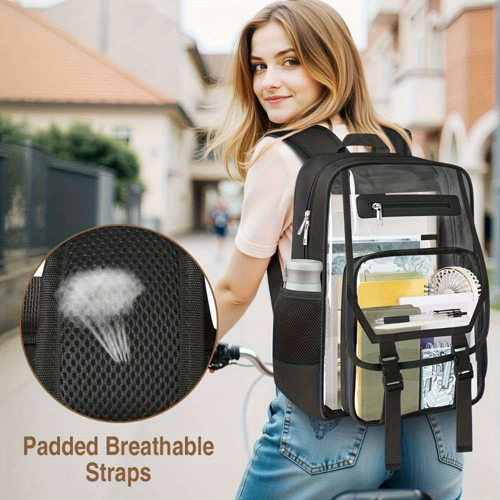 Travel Backpack – PVC, Clear, Transparent, Large Capacity | Bag Vero – detail view 9