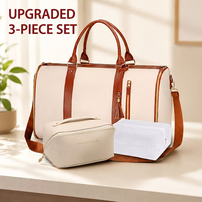 Convertible Garment Bag with Shoulder Strap, 4-In-1 Nylon Suit Travel Bag, Foldable Storage for Business Trips