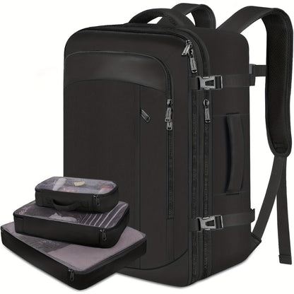Travel Backpack, Extra Large 10.57gal Airline Approved Travel Backpacks with 3 Packing Cubes for Women Men,Carry On Backpack, Expandable Overnight Luggage Daypack Business Weekender Bag, Travel Backpack Airline Approved, Carry on Luggage,Black Friday