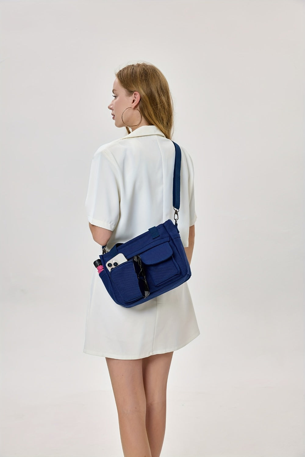 2pcs Set: Women's Large Canvas Tote Bag, Perfect as a Laptop Bag, Crossbody Shoulder Bag, Hobo Messenger Bag, Handbag, Travel Bag, Gym Tote Work Travel