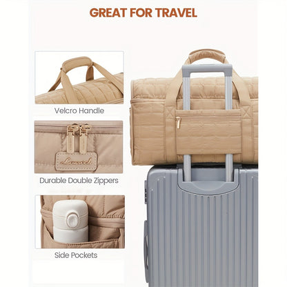 LOVEVOOK Travel Duffle Bag, Weekender Bags For Women, Carry On Duffel Bags For Airplanes, Overnight Bag With Toiletry Bag, Hospital Bag for Labor and Delivery, Yoga Gym Bag with Wet Pocket, 3pcs Set