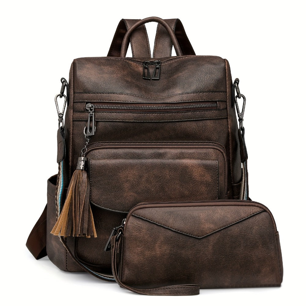 Backpack Purse For Women Fashion Tassel Ladies Shoulder Bags Designer Large Backpack Travel Bag