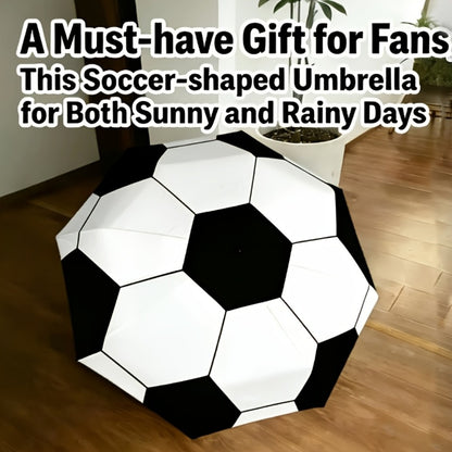 This New Folding Umbrella Features A Large Soccer Ball Print. It'S An Essential Umbrella For Soccer Enthusiasts, Portable, And Suitable For All Seasons. It'S A Casual Outdoor Accessory And A Must-have For The Home.