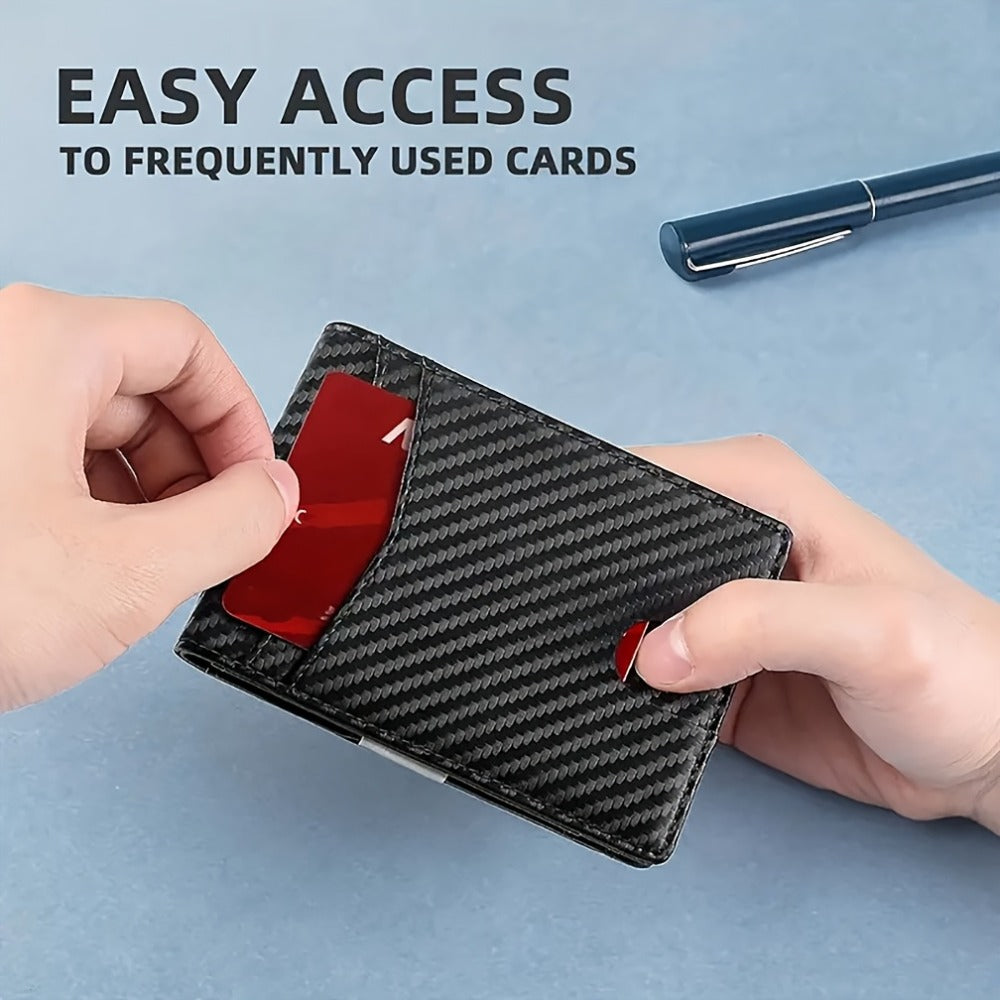 Multifunctional Ultra-Thin Microfiber RFID Blocking Bifold Wallet ID Credit Card Holder for Men, Minimalist Front Pocket Design, Large Capacity Money Clip, with ID Window, 12 Card Slots, Pocket Purse, Easily Removable Money And Cards, Gift for Men