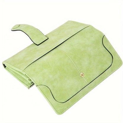 Women's Vegan Wallet, 17 Card Slots Card Holder Bifold, Large Capacity Zipper Pocket Phone Handbag with ID Window