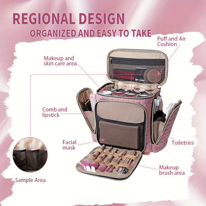 Crossbody Cosmetic Bag, Portable Cosmetic Bag, Multi-pocket Cosmetic Storage Bag, Toiletry Bag, Dry and Wet Separation Toiletry Bag, Large-capacity Travel Toiletry Multi-function Bag, Pink and Black Cosmetic Bag