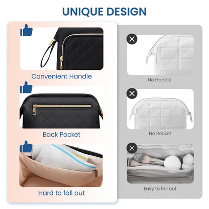 Spacious Women'S Travel Makeup Organizer, Versatile Cosmetic Bag for Brushes, Toiletries, And Additional Items. Ideal Full-Size Container for Travel, Perfect As a Gift for Women