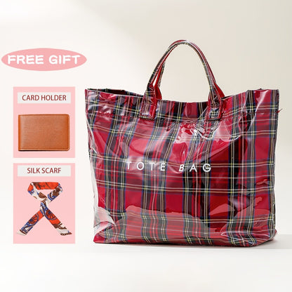 Large Plastic Tote Bag for Women, Perfect for Work, Featuring Letter Prints. Ideal As Hobo Bags, Kraft Paper Handbags, And Purses, Suitable for Valentine'S Day And Mother'S Day Gifts
