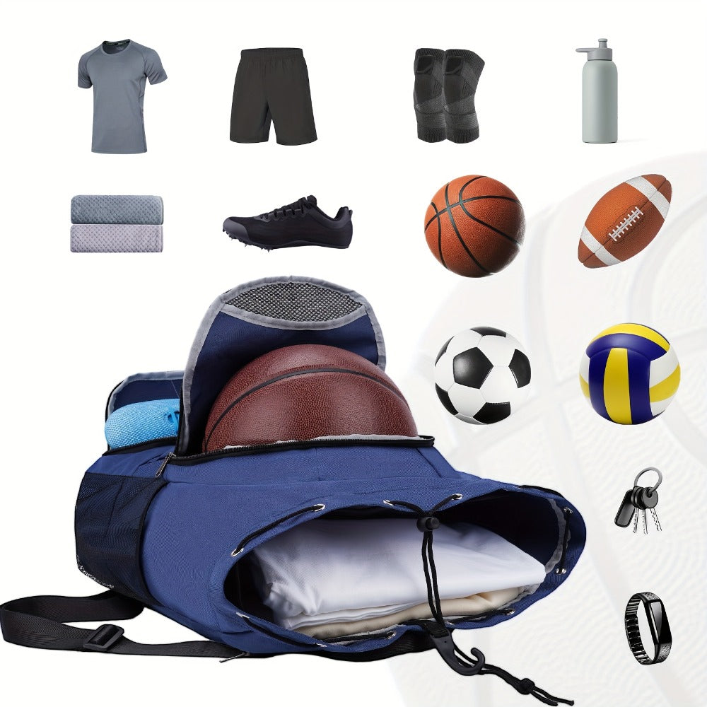 Basketball Backpack Gym Bag Sports Drawstring Bag Lightweight Ventilated Bag Swimming Backpack Beach Backpack for Women Men Backpack for Soccer & Volleyball Football Includes Shoe & Ball & Laptop Compartment