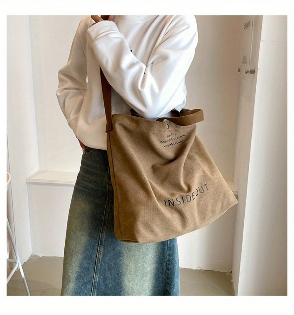New Trendy Large Capacity Retro Shoulder Bag Female Student Portable Tote Bag Handbags for Women