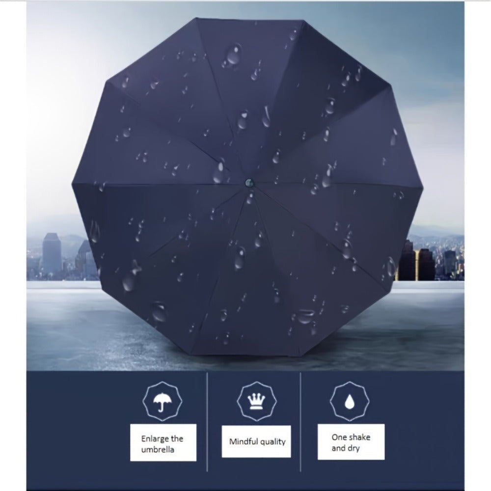 Super 12-rib Windproof And Waterproof Folding Umbrella, UPF50+, Upgraded And Reinforced Thick All Steel Umbrella, Suitable for Business Men And Women Travel, Reinforced Umbrella for Rainy And Sunny Students!