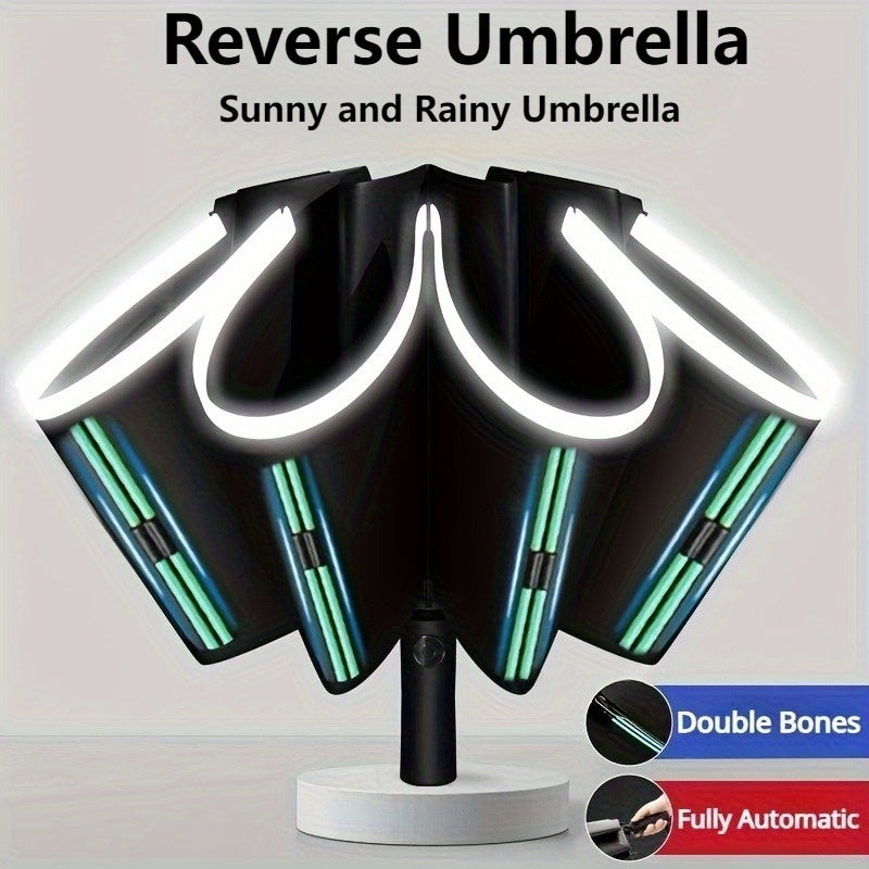 1pc Automatic Folding Umbrella Heavy-Duty Windproof & with Suitable for All Weather, Compact Portable Canopy, Automatic Open/Close System, 20-Rib Sturdy Frame for Travel, Business, for & Gift