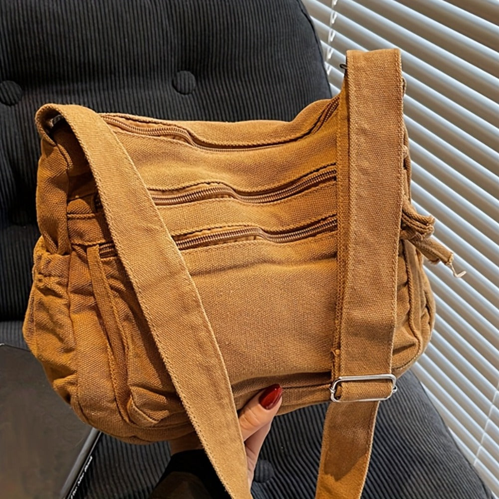 Crossbody Bag Multi Pockets  Messenger Bag Workwear Style Hobo Handbag Purse for Daily Work Travel