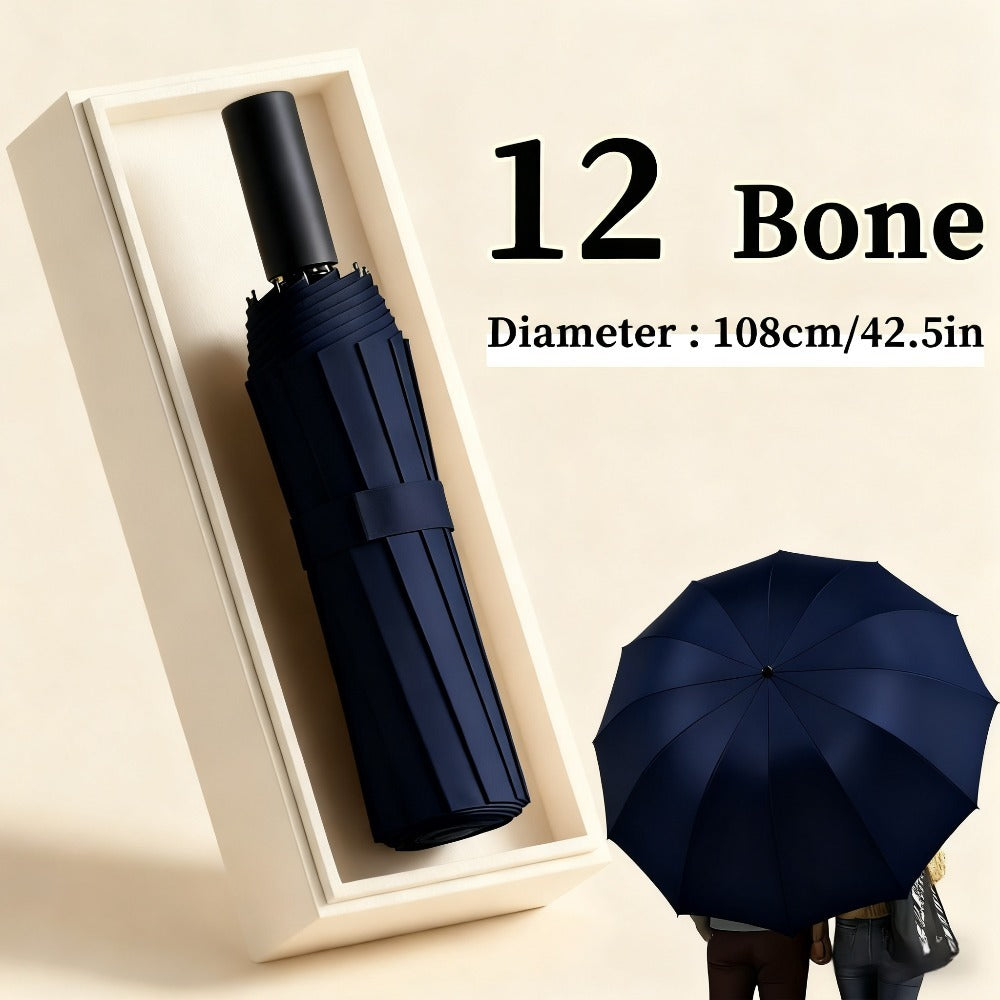 1 Oversize 12-rib Manual Umbrella-portable Travel Umbrella, Durable Umbrella Cover, Suitable for Business, Students, Men and Women-stylish and Simple Design, Heavy-duty Windproof Umbrella, Outdoor Umbrella, Solid Rib Structure.