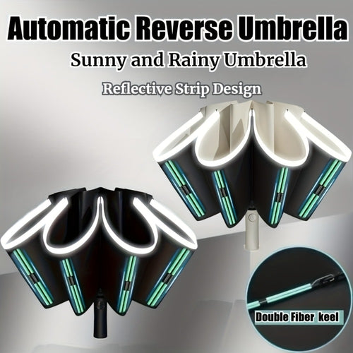 1pc Automatic Folding Umbrella Heavy-Duty Windproof & with Suitable for All Weather, Compact Portable Canopy, Automatic Open/Close System, 20-Rib Sturdy Frame for Travel, Business, for & Gift